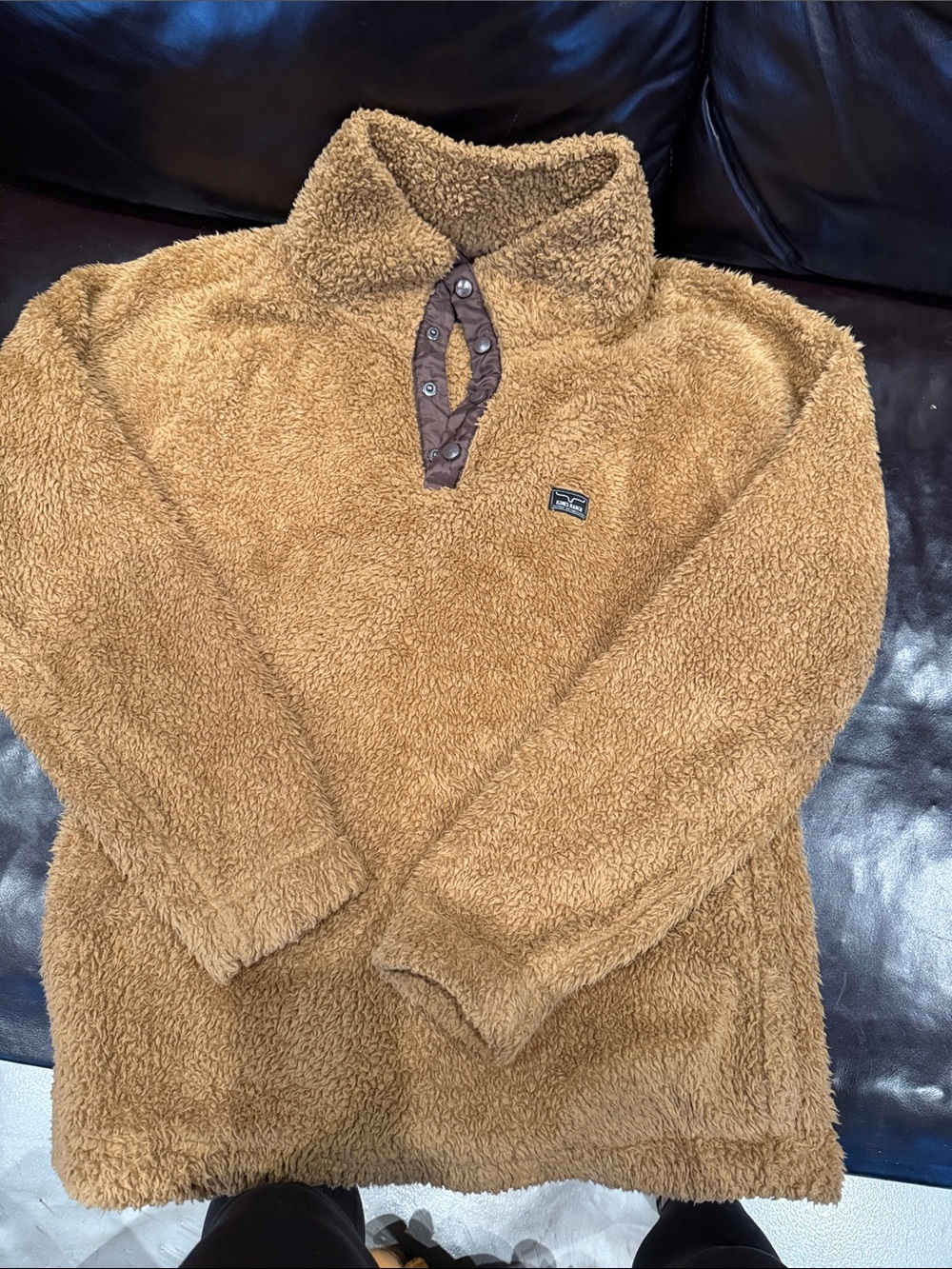 Kimes Ranch Men's Teddy Zip Pullover - Caramel Brown